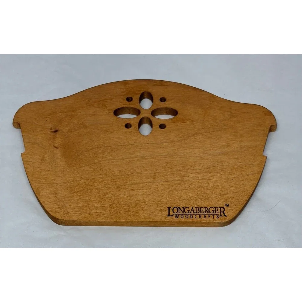 Vtg 1994 Longaberger Basket Leather Handles Liner Wood Divider Protectors 15x8
